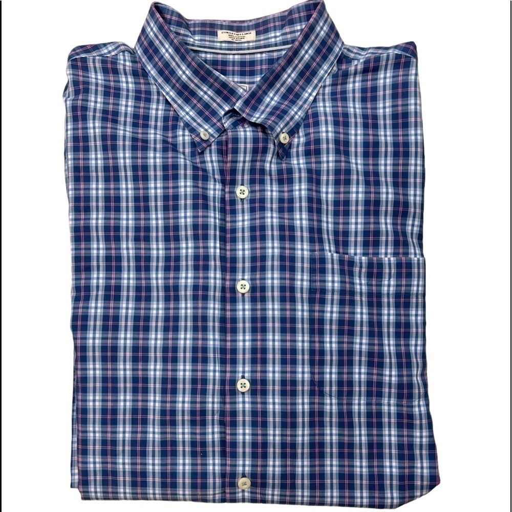 Peter Millar Crown Plaid Long Sleeve Button Down Button Front Cotton